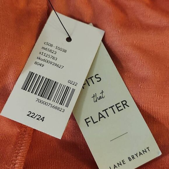 Lane Bryant Peach Convertible Swiss Dot Blouse 22/24 NWT (4784) - Picture 7 of 10